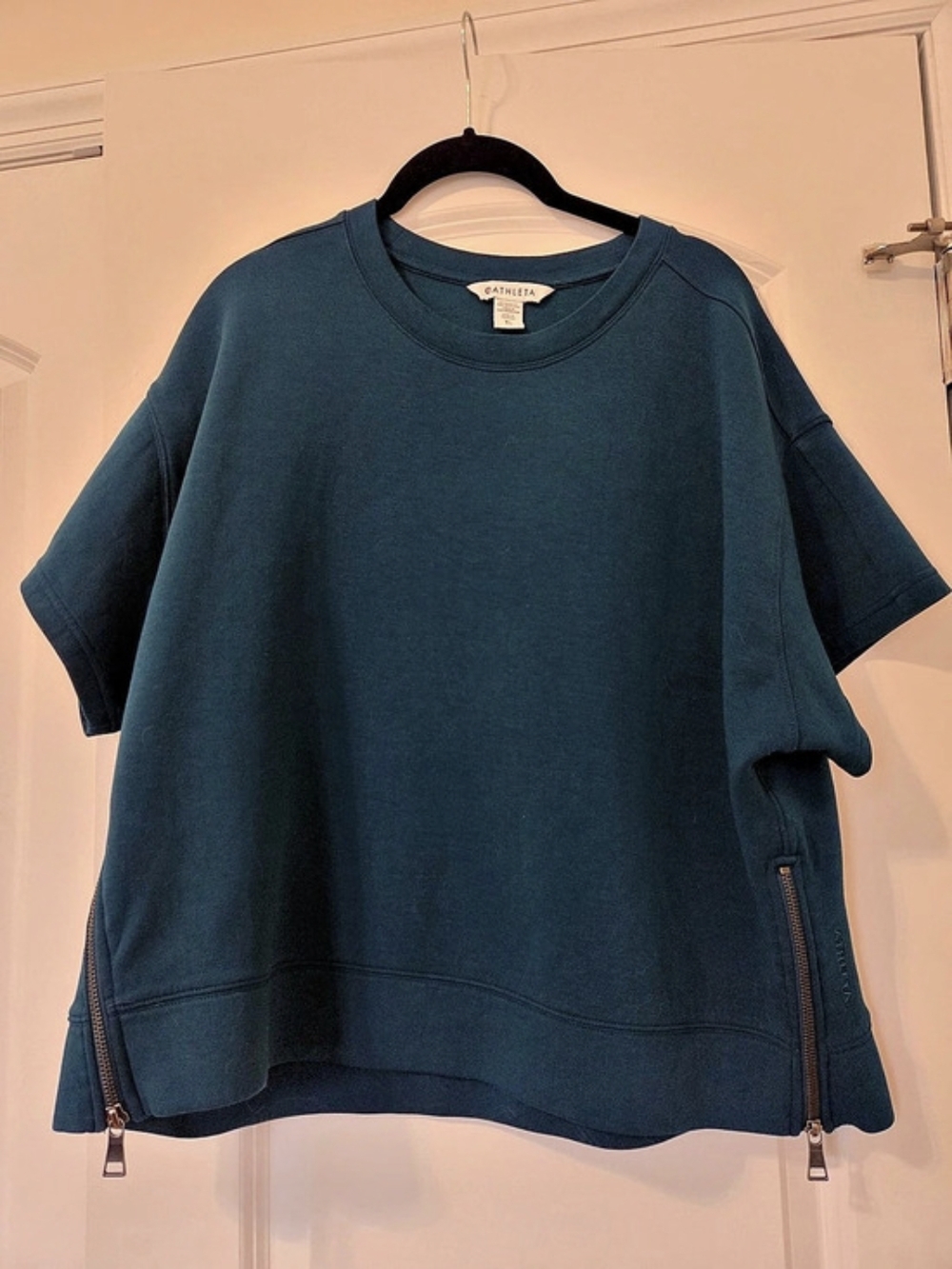 Athleta Form Knit Sweatshirt Tee Teal Blue Size XL Like New